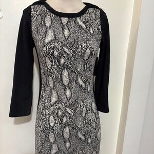 Rebecca Taylor Black & White Sheath Dress | Size Small | Work to Evening